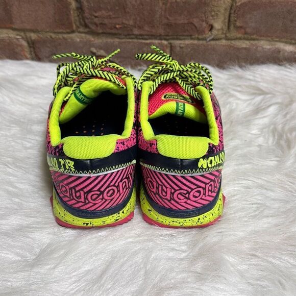 Saucony Nomad TR Women Size 10 Trail Running Shoe Pink-Black-yellow - Picture 4 of 8